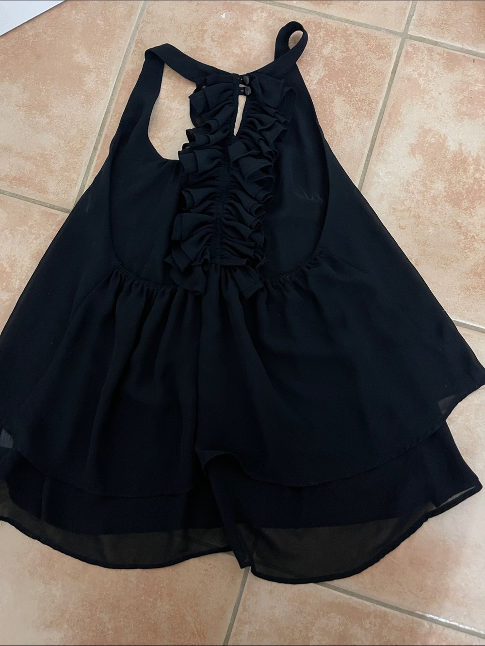 Chocolate Black Ruffled Racerback Camisole - Picture 3 of 3